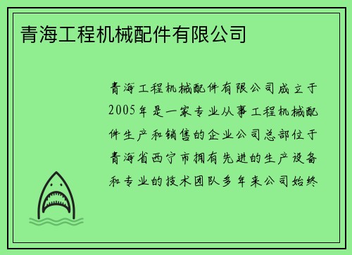 青海工程机械配件有限公司